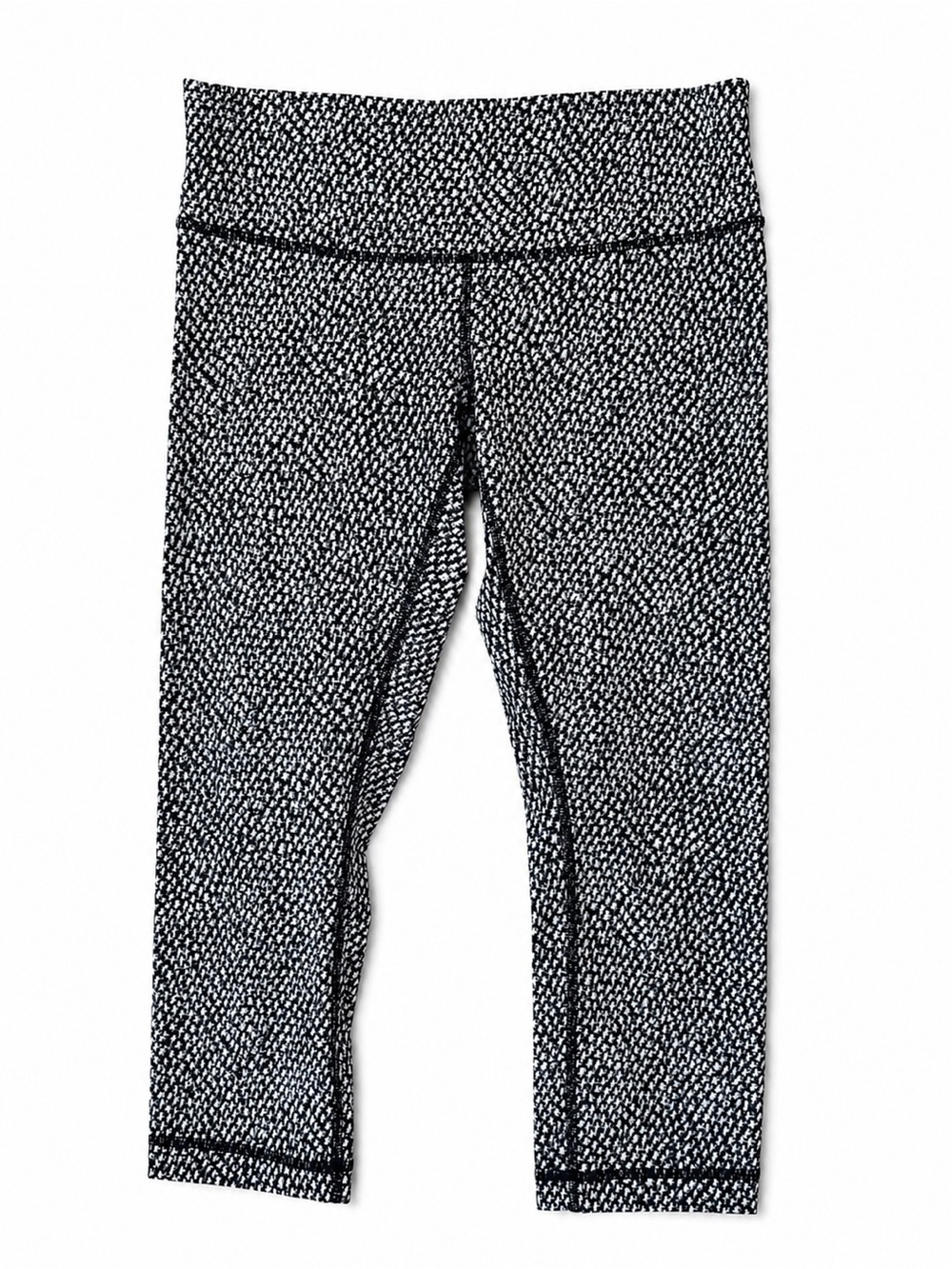 Lululemon Wunder Under Crop Leggings Scatter Star Arctic Grey Black White Size 8